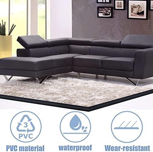 10Ft Floor Transition Strip, Self Adhesive Carpet Edging Trim Strip, Threshold Strips for Threshold Height Less Than 5 mm (Black)