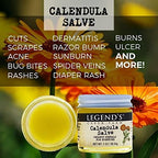 Legend's Creek Farm Herbal Salve - Healing Ointment with Calendula Flowers & Grapeseed Oil - Natural Balm for Dry Skin, Scrapes, & Stings - 1oz. Healing Balm Handmade in USA (Calendula S.)