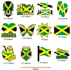 Jamaican Dessert Cupcake Toppers Party Supplies - Jamaica Paper Straw Decor Party Favors - Jamaican Baby Shower or Birthday Party Decorations - Set of 24 Counts