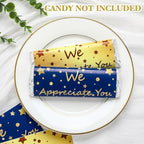 Moinchore 100 Pcs Teacher Appreciation Gifts Employee Appreciation Gifts We Appreciate You Chocolate Candy Wrappers for Paraprofessional Team Party Favor DIY Lover Birthday Graduation(Star)