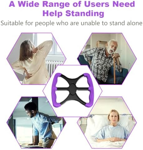 Lift Assists Standing Aid-Handicap Bar with No-Slip Grip Handles, Portable Contact Grip Lift Assist Foot Standing Mobility Aid, Help Elderly Seniors Handicapped Transfer Assistant(Purple)