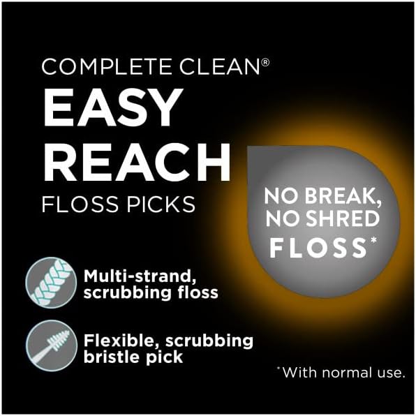 DenTek Complete Clean Easy Reach Floss Picks, Advanced Fluoride Coating, Mouthwash Blast Flavor, 75 ct. (Pack of 4)