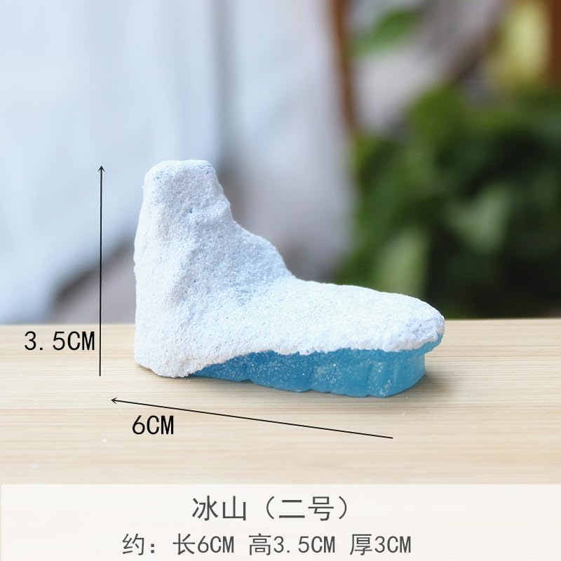 2Pcs Blue-White Iceberg Model Realistic Arctic Miniature 3D Model Polar Bear Christmas Cake Craft Home Decoration Cake and Cupcake Toppers