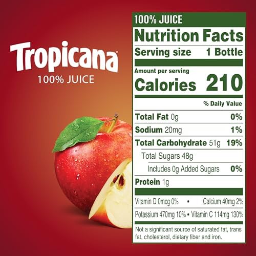 Tropicana 100% Juice Apple (Pack of 12)