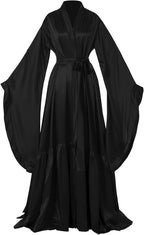 Women's Bridal Robes Old Hollywood Maternity Photoshoot Silk Bathrobe Long Lingerie Cover Up Nightgown