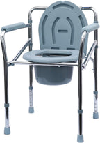 Extra Wide Homecare Commode Chair Bariatric Toilet Seat Elderly Shower Stool Folding Space Saving Height Adjustable with Handles and Bucket Walking Aid