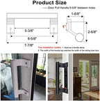 Aluminum Sliding Door Handle - 8" Glass Door Pull Fits 6-5/8" Mounting Holes - Perfect for Patio Doors (Black)