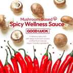 GOOD LUCK Mushroom Hot Sauce, Instant Stir-Fried Mushroom, Spicy Chili Oil Chopped Chili Sauce,Fresh Pepper,Garlic,Delicious Asian sauce for Noodles, Rice