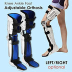 ROM Hinged Knee Foot Support Brace Orthosis Joint Stabilizer, Knee Ankle Foot Orthosis Support, Adjustable Post Op Knee Full Leg Immobilizer Protector Splint for Women and Men