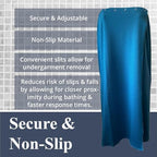 Dignity Bath & Spa Bathing Cover Up for Elderly, Senior or Disabled Women | Provides Privacy & Helps Caregivers with Bathing | Secure & Adjustable | Lightweight, Quick Drying & Non Slip (Women's L/XL)