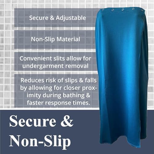 Dignity Bath & Spa Bathing Cover Up for Elderly, Senior or Disabled Women | Provides Privacy & Helps Caregivers with Bathing | Secure & Adjustable | Lightweight, Quick Drying & Non Slip (Women's L/XL)