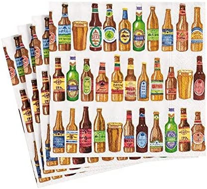 Caspari 99 Bottles Boxed Paper Cocktail Napkins - 40 Per Box