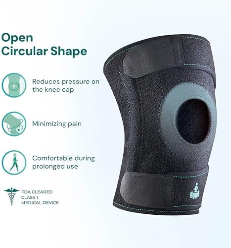 OPPO RK102 Adjustable Knee Brace with Stays – Breathable Neoprene Support for Knee Injury Recovery & Arthritis Pain Relief – For Running, Hiking, Workout, Tennis – One Size for Men & Women (1 Pack)