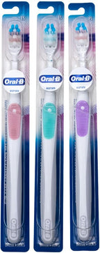 Oral-B Gum Care Extra Soft Toothbrush for Sensitive Teeth and Gums, Compact Small Head, (Colors Vary) - Pack of 3