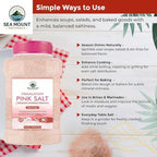 Himalayan Pink Salt Fine Grain 80oz (5 Pound), Kosher Certified, Non-GMO, Pure Mineral-Rich Pink Himalayan Sea Salt, For Cooking, Seasoning, Baking & Table Salt - Sea Mount Naturals