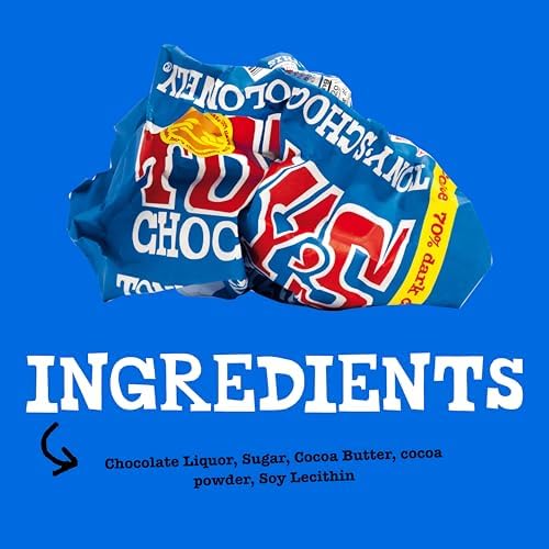 Tony's Chocolonely - 70% Dark Chocolate Bar - Belgium Chocolate, No Artificial Flavoring, Fairtrade & B Corp Certified - 6.35 Oz