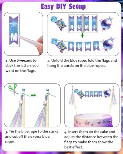 K-Pop Cake Topper – DIY Custom Name KPop Cake Banner, Kpop Cake Decoration, Personalized KPop Birthday Decoration for Music, Anime Theme Parties
