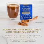 Earth Echo Cacao Bliss - Ceremonial Grade Organic Raw Cacao Powder with MCT Oil & Turmeric - Supports Energy Boost, Mindful Snacking & Focus - Unsweetened, Vegan, GMO-Free, 15 Packets for On-the-Go