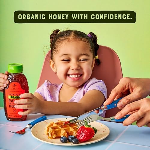 Nate's Organic 100% Pure, Raw & Unfiltered Honey - USDA Certified Organic - 16oz. Squeeze Bottle