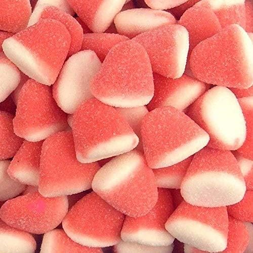 Vidal Strawberry Gummi Drops Candy, Pink and White, 2.2 Pounds