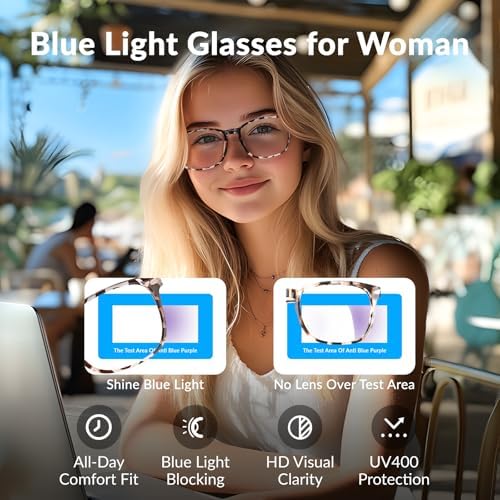 Blue Light Glasses for Woman Men | 99% Blue Light Blocking Glasses for Computer Gaming TV Phone Screen Square Frame | Anti Eyestrain & UV Glare Protection - 3 Pair