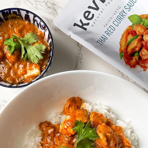 Kevin's Natural Foods Thai Red Curry Sauce - Paleo Simmer Stir-Fry Sauce, Gluten Free, No Preservatives, Non-GMO - 3 Pack