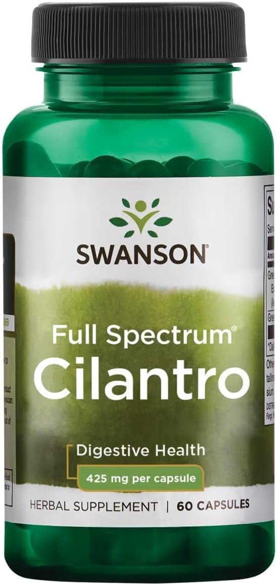 Swanson Full Spectrum Cilantro (Coriander) Herbal Digestive and Antioxidant Supplement for Wellness-Conscious Adults - 425 mg (60 Capsules)