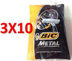 Bic Metal Disposable Men's Shaving Razors, 10-Count x 3 Packs