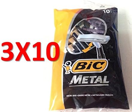 Bic Metal Disposable Men's Shaving Razors, 10-Count x 3 Packs