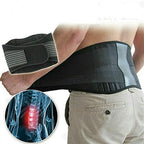 Lumbar Brace Belt Adjustable Elastic Infrared Self-Heating Magnetic Therapy Back Waist Support Double Pull Strap Lower Pain Relief (Size : M)
