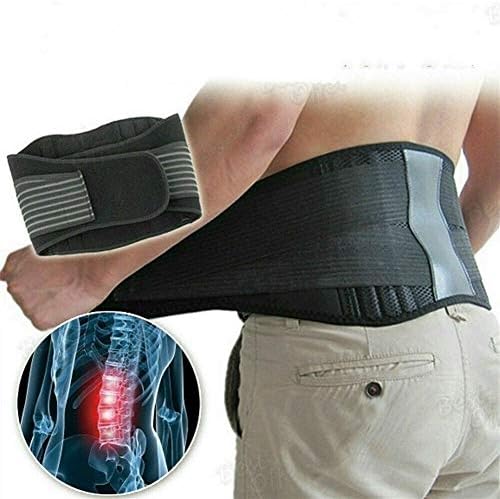 Lumbar Brace Belt Adjustable Elastic Infrared Self-Heating Magnetic Therapy Back Waist Support Double Pull Strap Lower Pain Relief (Size : M)