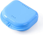 JMU Retainer Case with Vent Holes, Orthodontic Retainer Case Mouth Guard Case with Tight Snap Closure, Light Blue