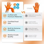 ASAP Orange Nitrile Gloves - Powder and Latex Free Disposable Gloves, Exam Gloves, Food Safe Gloves - 4 Mil