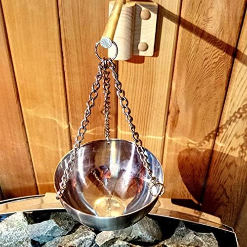 Estink Sauna Bowl, 20cm Stainless Steel Sauna Aromatherapy Bowl Essential Oil Holder Sauna Room Accessories