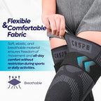 Caspe 1 Pack Full Leg Compression Sleeve with Strap–Long Length Leg Compression Support for Running, Basketball, Cycling, Workout & Sports – Thigh Knee Calf Support for Men & Women (X-Large)