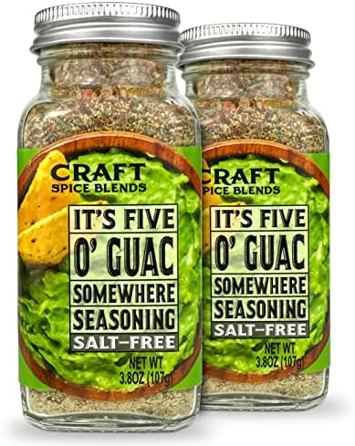 Craft Spice Blends It's Five O'Guac Somewhere Seasoning 2 Pack | All Natural | Sugar Free | Salt Free | Keto | Zero Calories