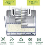 TofuBud Tofu Press - Presser for Firm or Extra Firm Tofu - Dishwasher Safe with Water Drainer - Made from Durable Sustainable Materials - Perfect for Vegan Cooking - Healthy Recipes Cookbook Included