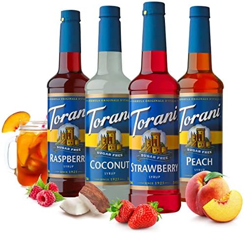 Torani Sugar Free Syrup, Soda Flavors Variety Pack, 25.4 Ounce (Pack of 4)