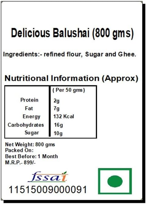 Ghasitaram Gifts Indian Sweets - Sweets- Ghasitaram's Delicious Balushai (800 gms)