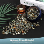 1.1lb Natural Crushed Labradorite Crystal Tumbled Chips-Moonstone Healing Crystals Chips Bulk, Crushed Crystal Gemstones for Crafts, Beautiful Package for Gift(Labradorite)