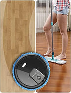 Robot Mop with Self-Emptying Base, 60min Cleaning, 360° Full-Surround Wipe Smart Robot Vacuum Cleaner Sweeping Mopping Smart Mop with Humidifying Function, Wet and Dry Available (Black)