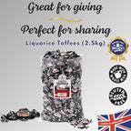 Walkers Nonsuch Liquorice Toffees Bulk Bag – Black Licorice Candy from UK – Individually Wrapped British Candy Gift – Old Fashioned English Toffee with Condensed Milk & Black Treacle, 88.18 Oz (2.5kg)