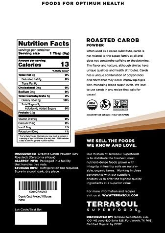 Terrasoul Superfoods Organic Carob Powder, 4 Lbs (4 Pack) - Cocoa Powder Alternative | High in Fiber