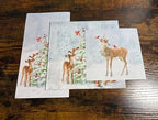 IHR Ideal Home Range Cocktail Napkins Disposable 3-Ply Paper Party Napkin Pack, 5" x 5", Deer In Snow (Blue), 20-Count
