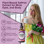 Saffron Extract Drops - Pure Saffron Liquid Supplement for Mood, Focus & Antioxidant Support - Non-GMO Vegan Alcohol-Free Sugar-Free - 4 fl oz (120 mL)