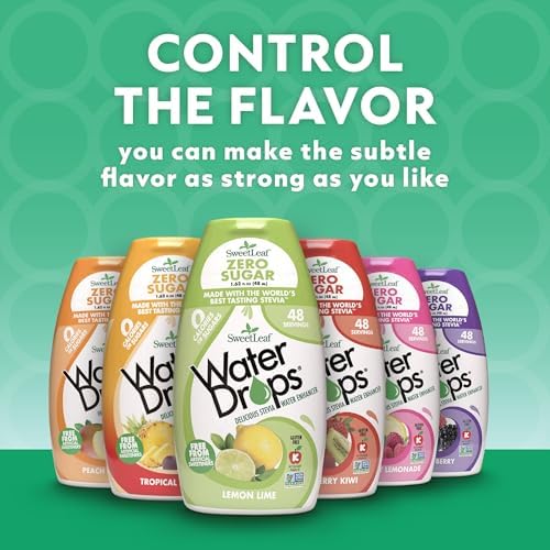SweetLeaf Water Flavoring Drops - Stevia Water Enhancer, Sugar Free, Zero Calorie Water Additive, Contains Monk Fruit Extract, Gluten Free, Keto Friendly - Strawberry Kiwi, 1.62 Fl Oz (Pack of 1)