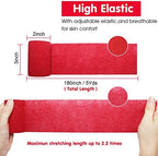 Self Adherent Cohesive Bandage Latex 3"x5 Yards First Aid Bandages Stretch Sport Athletic Wrap Vet Tape for Wrist Ankle Sprain and Swelling,Red(12 Rolls)