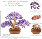 Amethyst Crystal Tree Bonsai – Handmade Tree of Life with Natural Amethyst Gemstones – Feng Shui Money Tree Chakra Healing, Spiritual Growth & Positive Energy Decor Gift 6 Inches