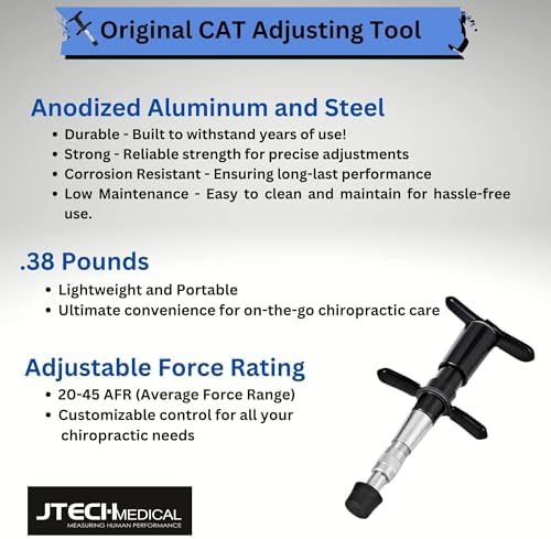 JTECH CAT Original Chiropractic Adjusting Tool, Handheld Spine Correction Tool and Back & Neck Massager, 20-45 lbs Max Average Force Range, Made in USA