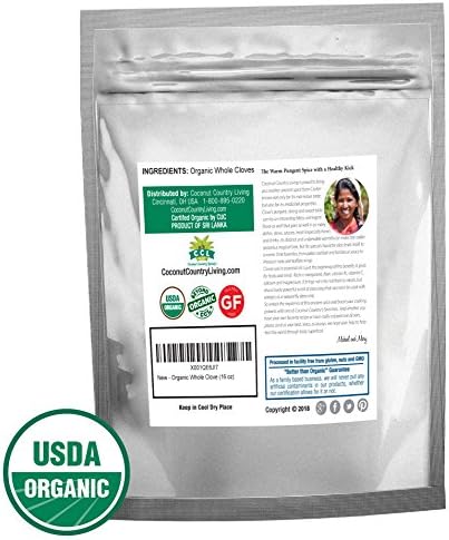 Organic Whole Cloves 1 lb Fair Trade in Mylar Bag w/E-Book of Secrets of Cloves and Gourmet Recipes